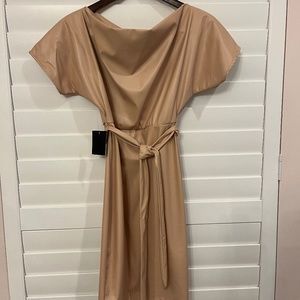 bebe faux leather dress, size small; Dolman Sleeve PU Pencil Dress; Frappe